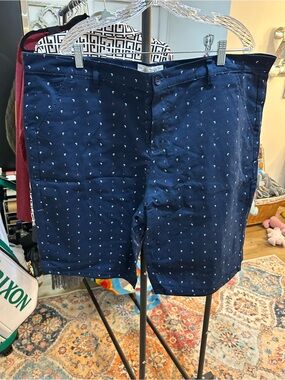 Craft Navy Printed Stretch Flat-Front Shorts